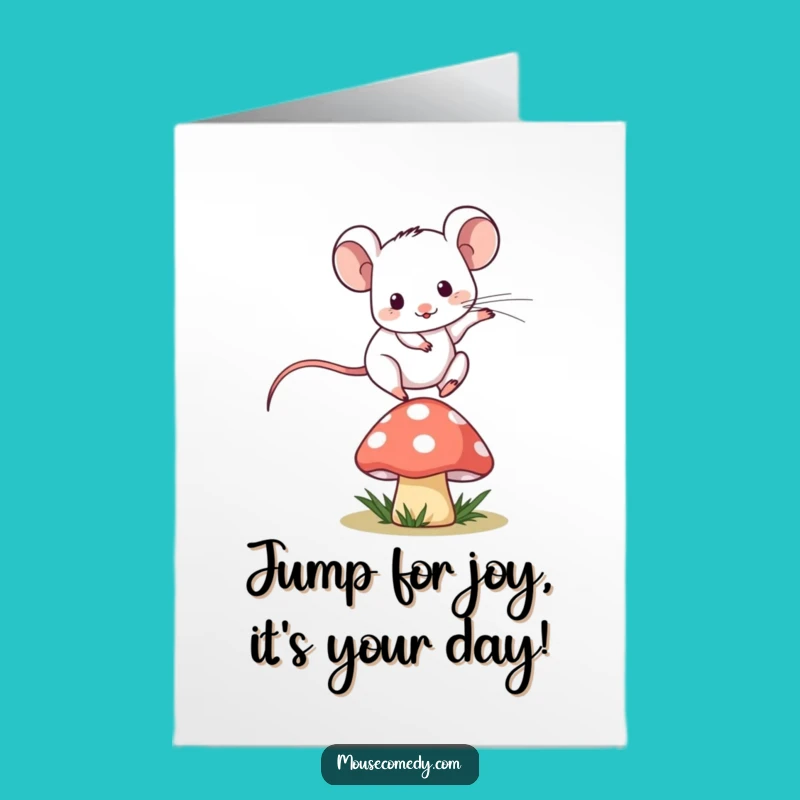 Free Printable Kawaii Mouse Birthday Card - Mushroom Leap Fun!