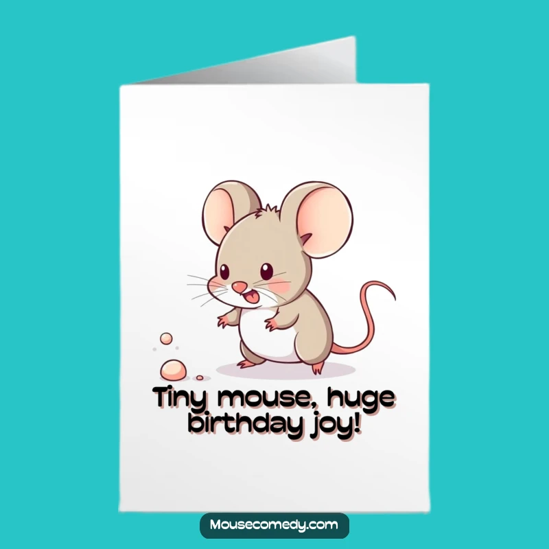 Free Printable Kawaii Mouse Birthday Card - Dust Bunny Chase Fun!