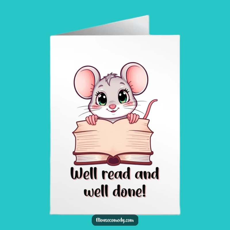 Free Printable Congrats Card: Curious Mouse Celebrates New Knowledge!