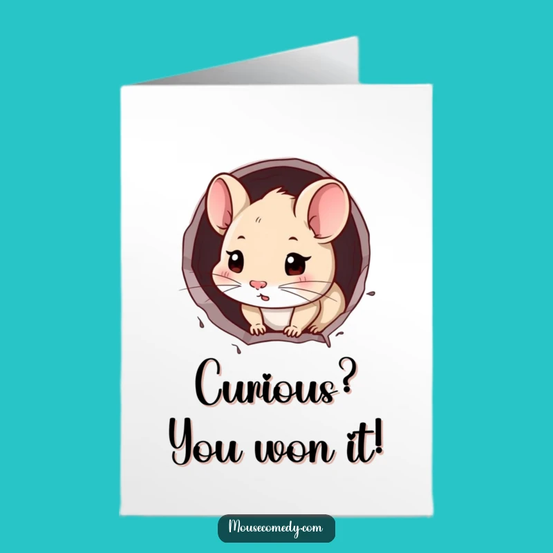 Free Printable Congrats Card: Mouse Peeking, Hilarious Downloadable Achievement Gift