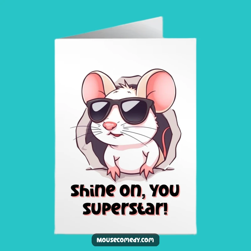 Free Printable Congrats Card: Cool Sunglasses Mouse - Funny Downloadable Surprise