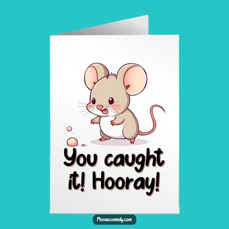 Free Printable Kawaii Mouse Congrats Card - Tiny Victory, Big Excitement!