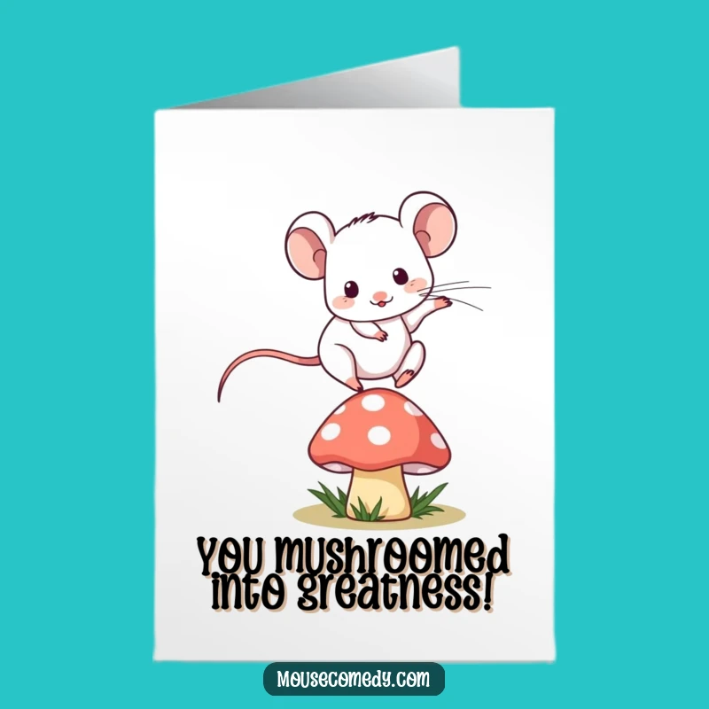 Free Printable Kawaii Mouse Congrats Card - Leap to Success!
