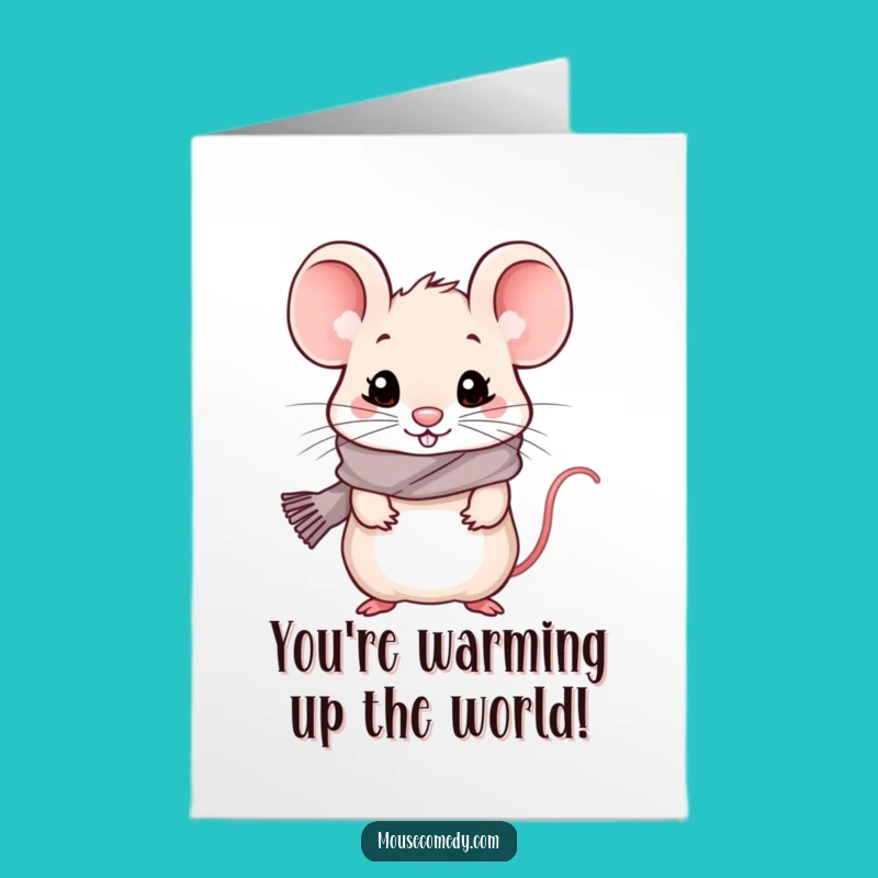 Free Printable Kawaii Mouse Congrats Card - Cozy Vibes, Big Cheers!