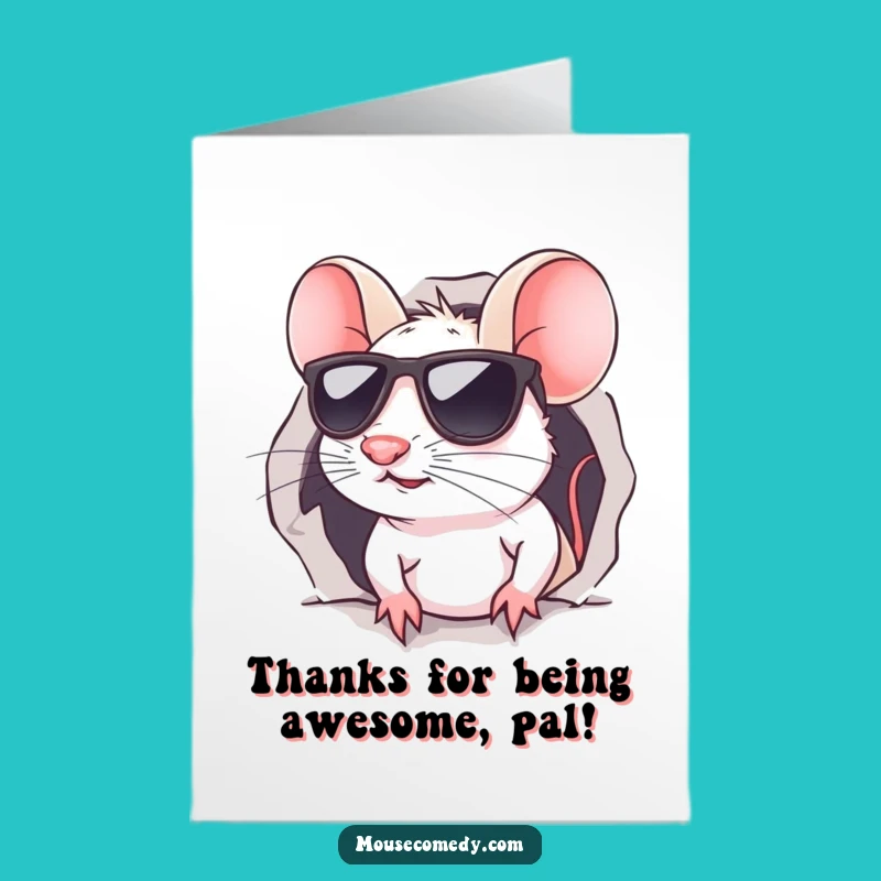 Free Printable Thank You Card: Cool Mouse in Shades - Funny Downloadable Gift