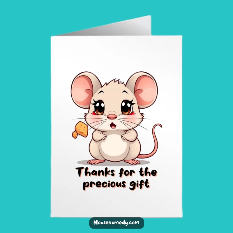 Free Printable Thank You Card: Surprised Mouse Crumb Funny Animal Downloadable Gift