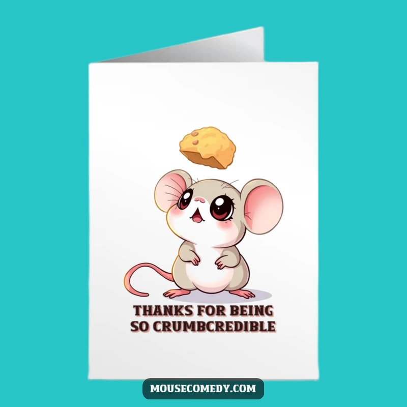 Free Printable Thank You Card: Big-Eyed Mouse Thanks You for Treats!