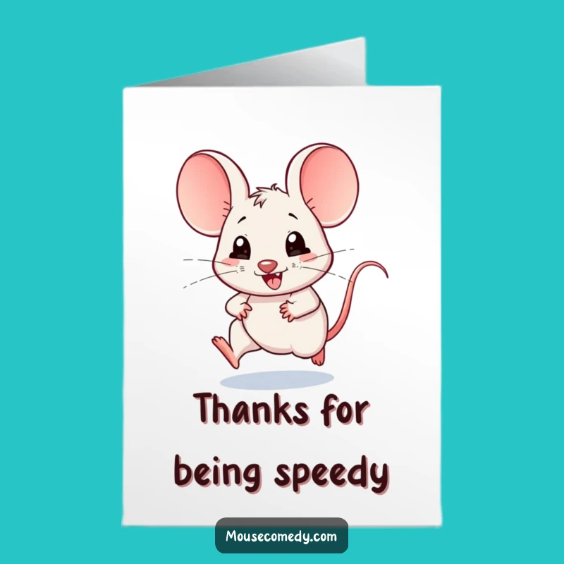 Free Printable Thank You Card: Kawaii Mouse Expressing Gratitude Fast!