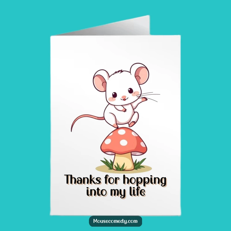 Free Printable Kawaii Mouse Thank You Card - Thanks for the Leap!