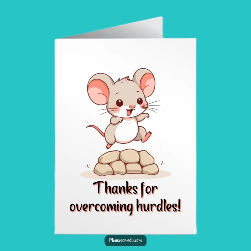 Free Printable Thank You Card: Grateful Mouse's Leap, Cute Downloadable Gift