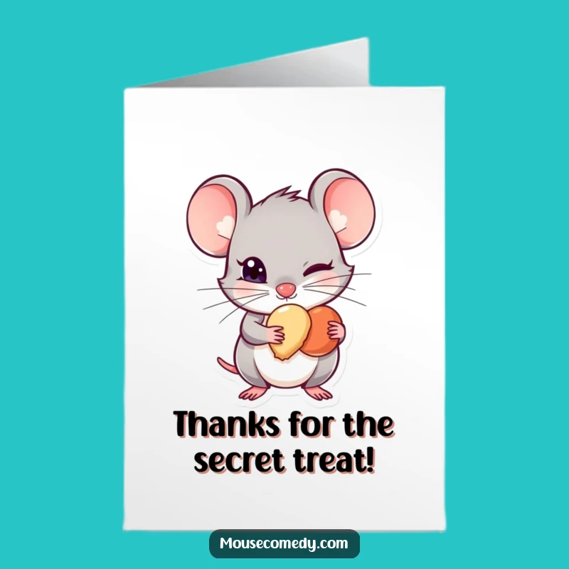 Free Printable Thank You Card: Sneaky Mouse Gratitude, Humorous Downloadable
