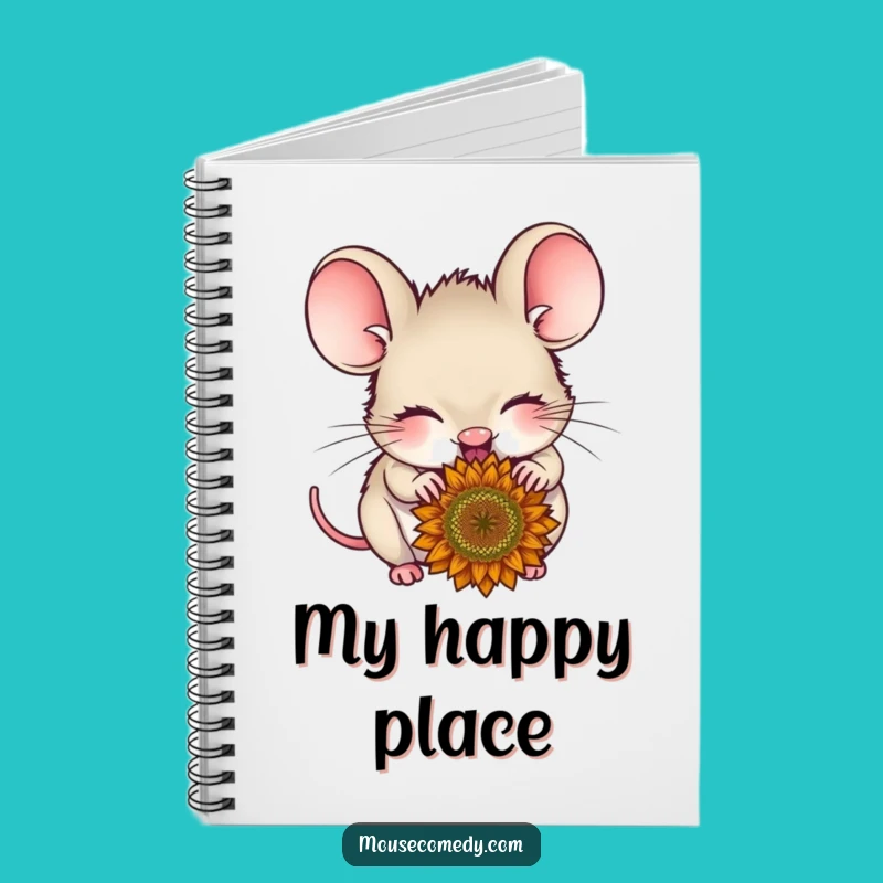 Funny Delighted Mouse Notebook - Happy Seed Journal Cover, Perfect Funny Gift