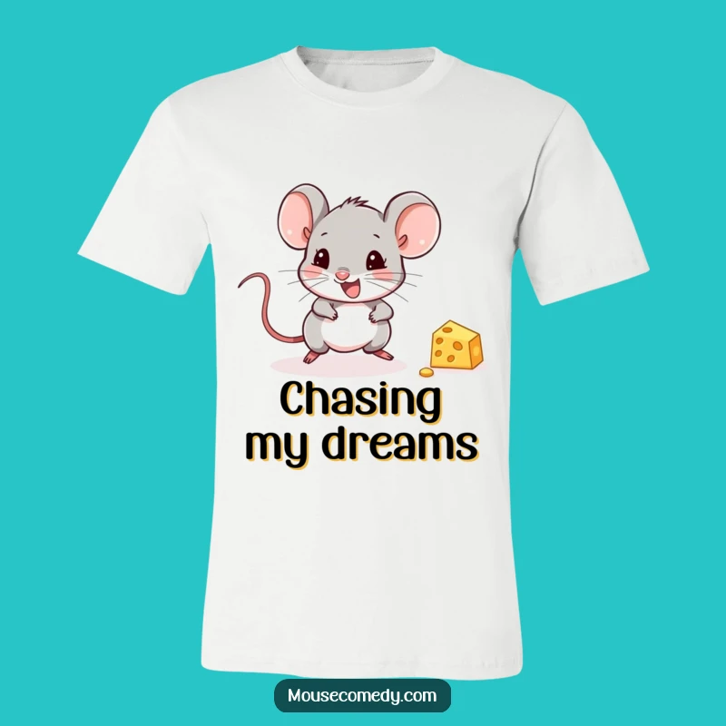 Funny Mouse Cheese Tee: Cute Rodent Chasing Delicacy T-Shirt Gift