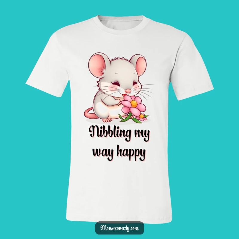 Funny Content Mouse Petal Tee: Wear Your Calm, The Sweetest Funny Gift!