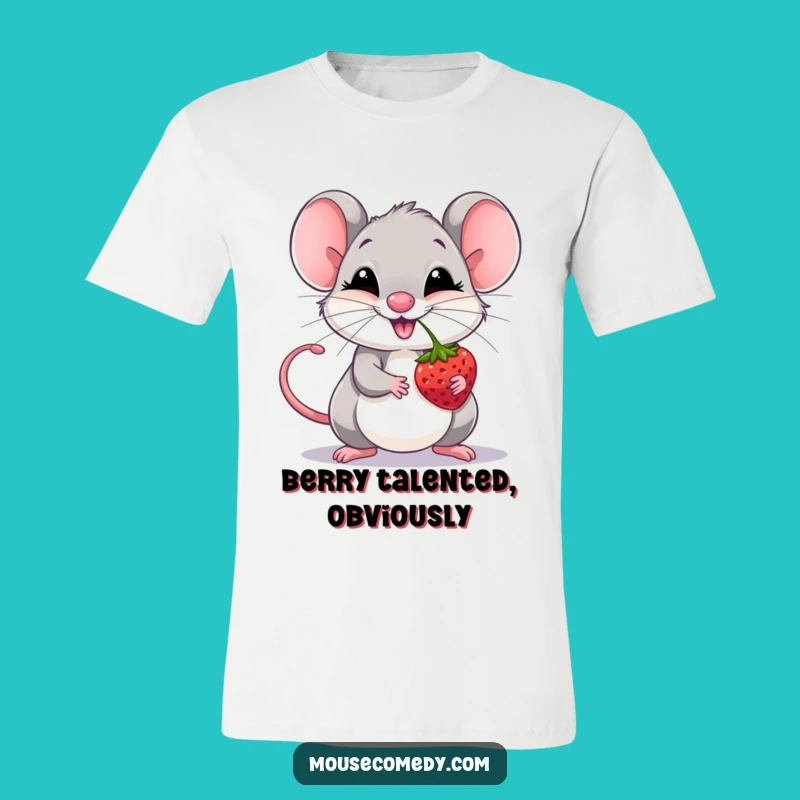 Funny Giggling Mouse Berry Balance Tee: Joyful & Humorous Graphic Shirt Gift