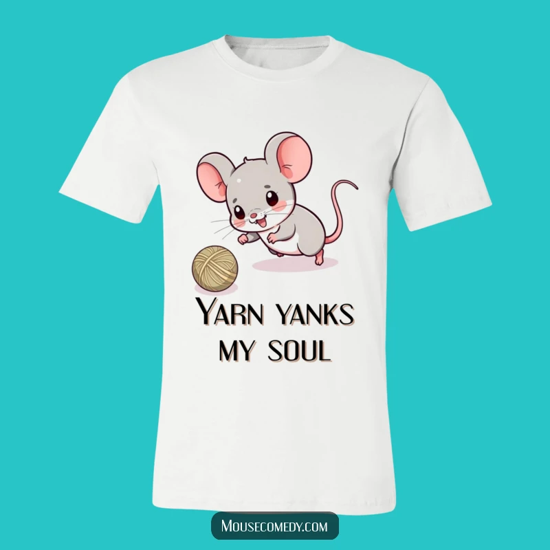 Funny Kawaii Mouse String Game Tee - Cute Playful Shirt Gift