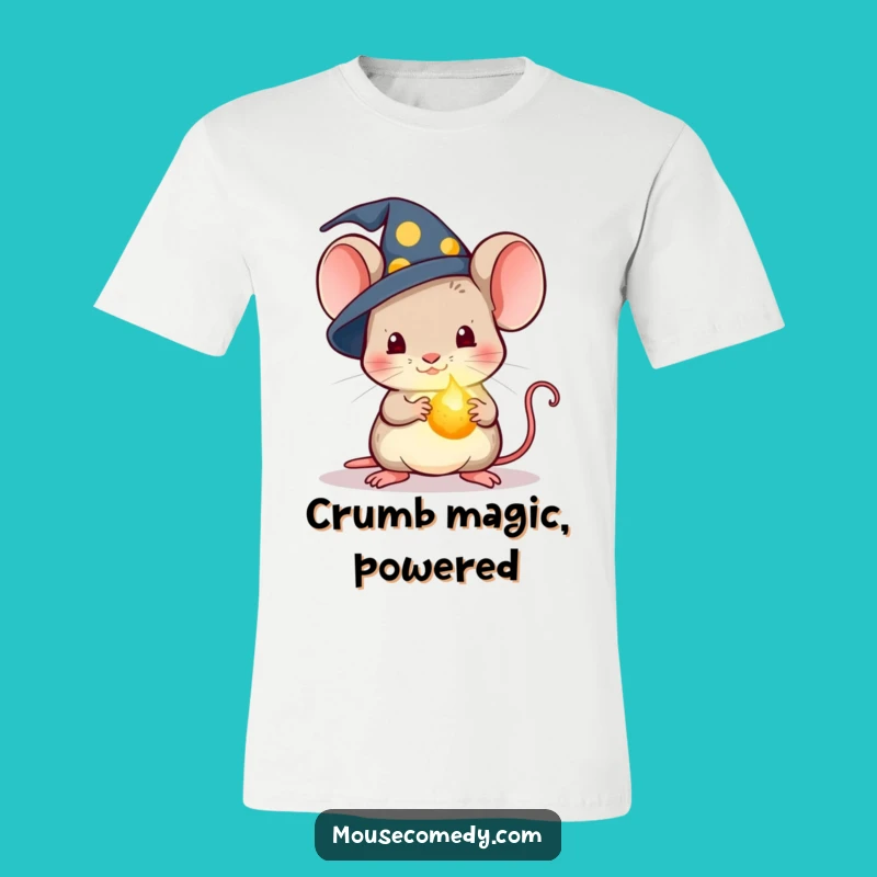 Funny Kawaii Wizard Mouse T-Shirt: Magic Crumb, Whimsical Apparel
