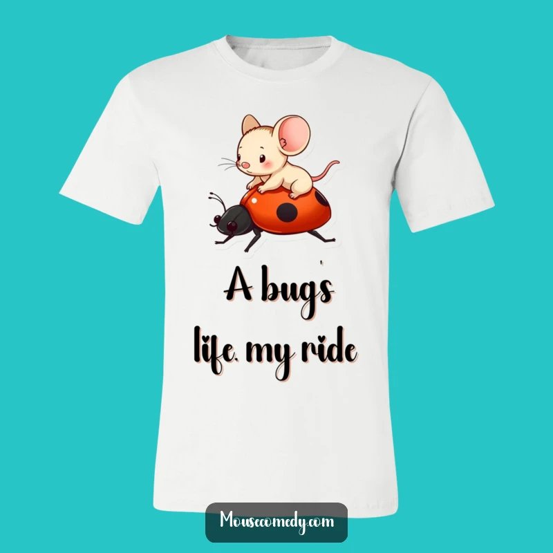 Funny Tiny Mouse Ladybug Rider Tee: Adorable & Humorous Casual Wear Gift