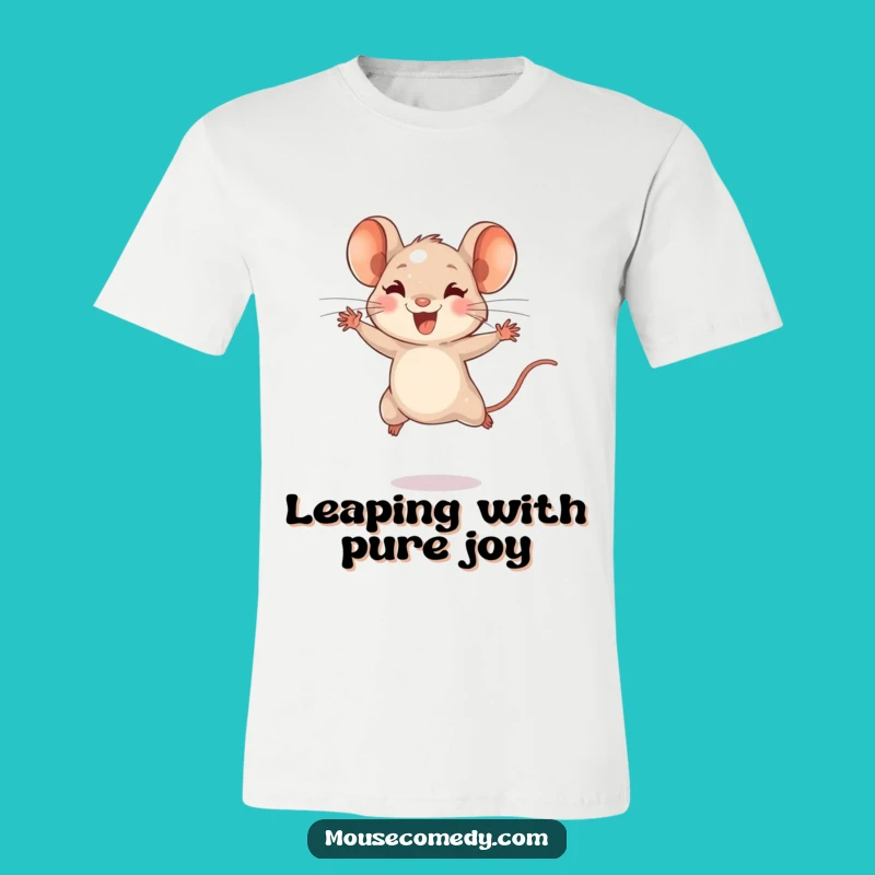 Funny Tiny Mouse Leaping T-Shirt - Wear Your Joyful Bounds