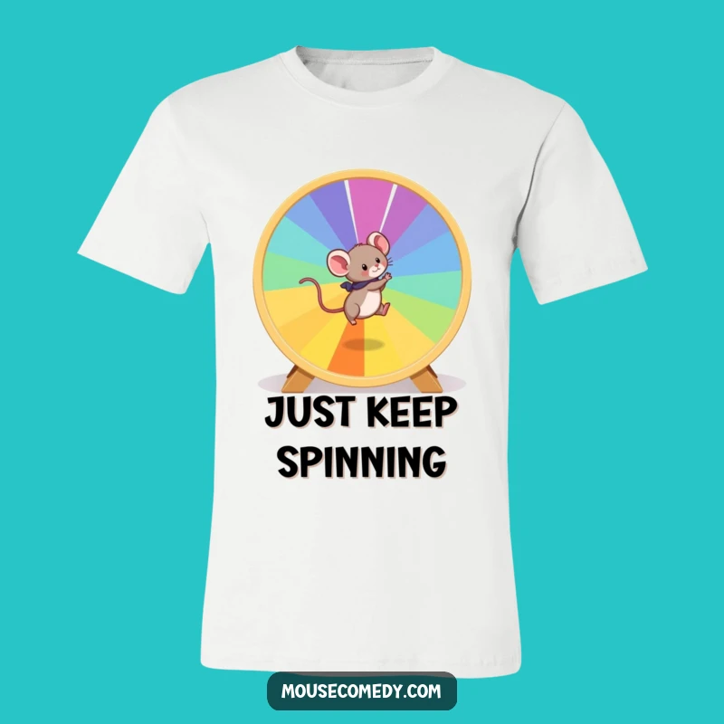 Funny Mouse Hamster Wheel T-Shirt: Playful Energy Tee, Great Funny Gift