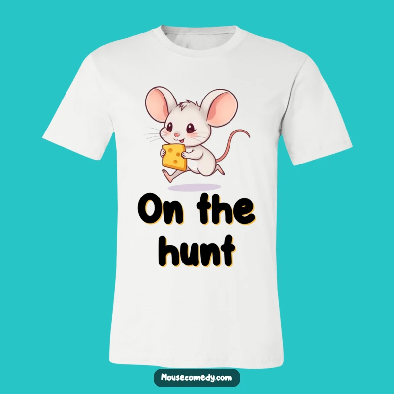 Funny Scampiring Mouse T-Shirt - Large Ears, Cheese Slice, Humorous Gift