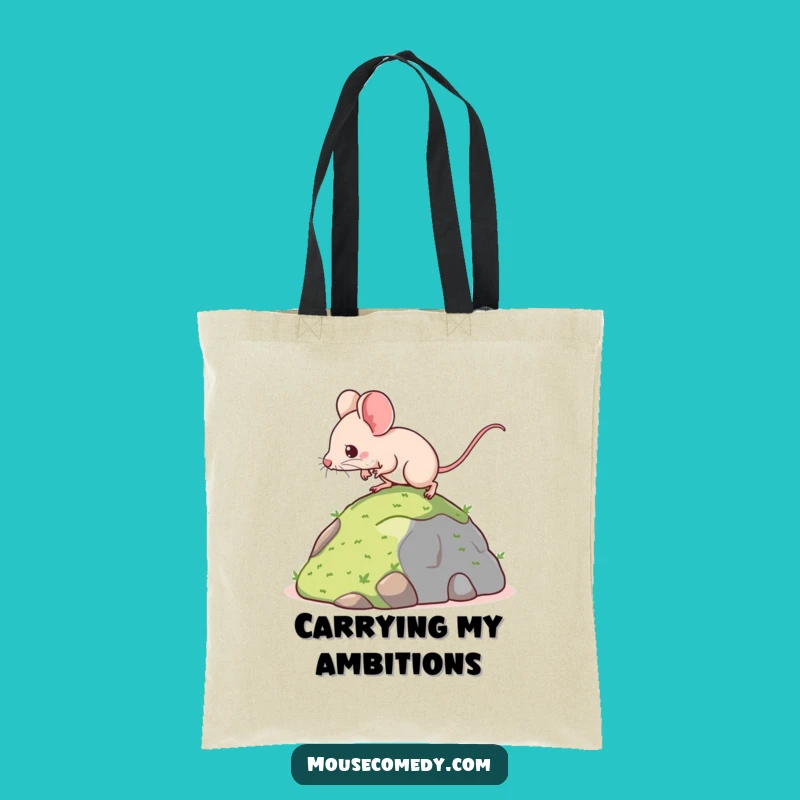 Funny Kawaii Mouse Tote Bag: Determined Climber Essential - Durable Cute Gift!
