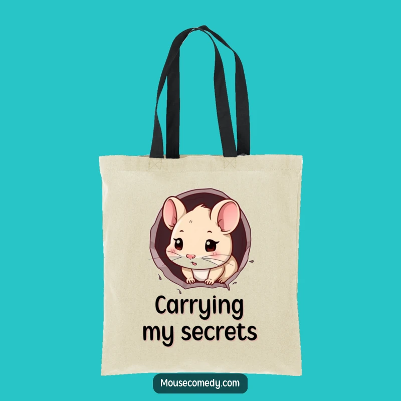 Funny Mouse Peek Tote: Curious Rodent Carry-All Gift