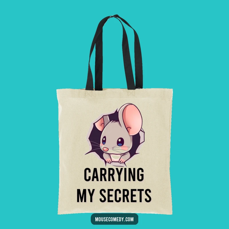 Funny Mouse Peeking Tote Bag - Carry Your Curiosity Everywhere