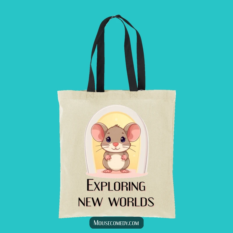 Funny Mouse Glowing Doorway Tote Bag: Carry Your Curiosity, Practical Funny Gift