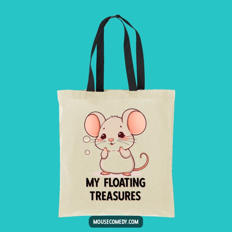 Funny Kawaii Mouse Tote Bag: Dust Mote Chase, Perfect Humorous Gift