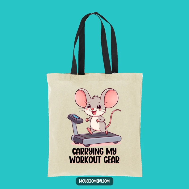 Funny Kawaii Mouse Treadmill Tote Bag: Carry Your Fitness Goals