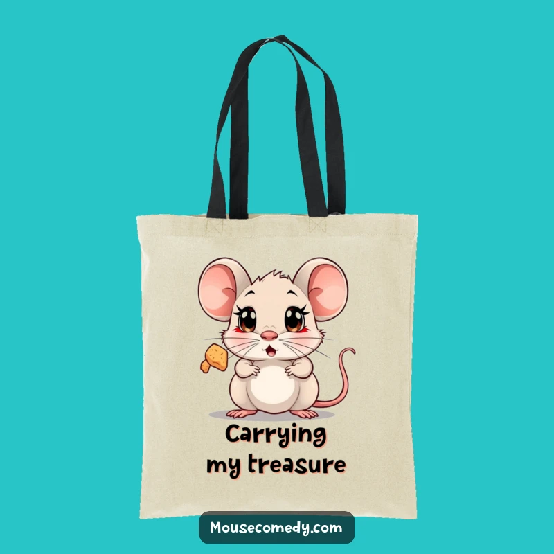 Funny Surprised Mouse Tote Bag - Hilarious Tiny Accessory for Big Wonders!
