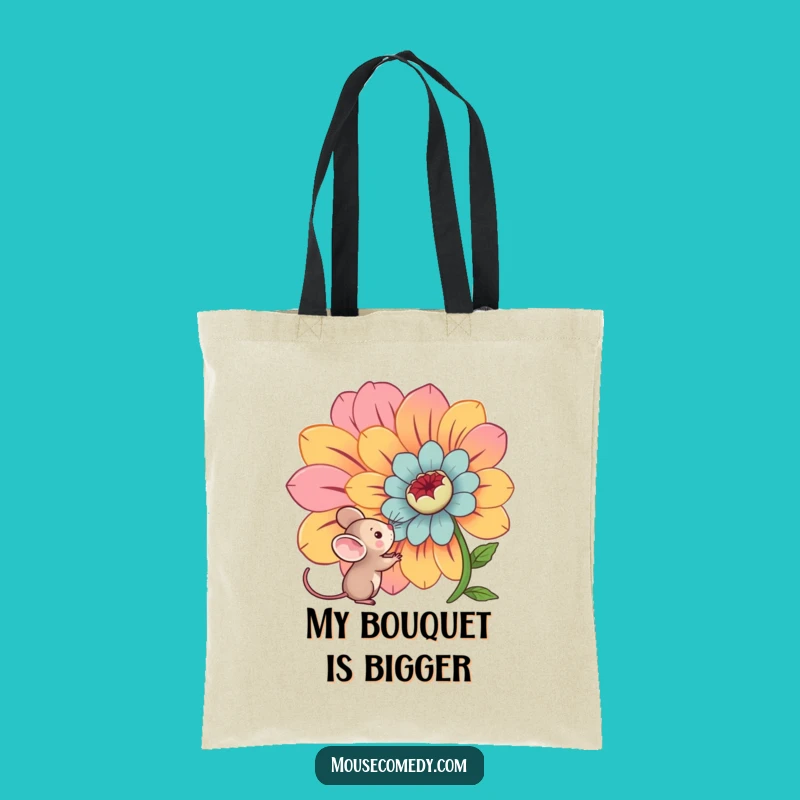 Funny Kawaii Mouse Tote Bag: Carry Your Essentials with Floral Fascination