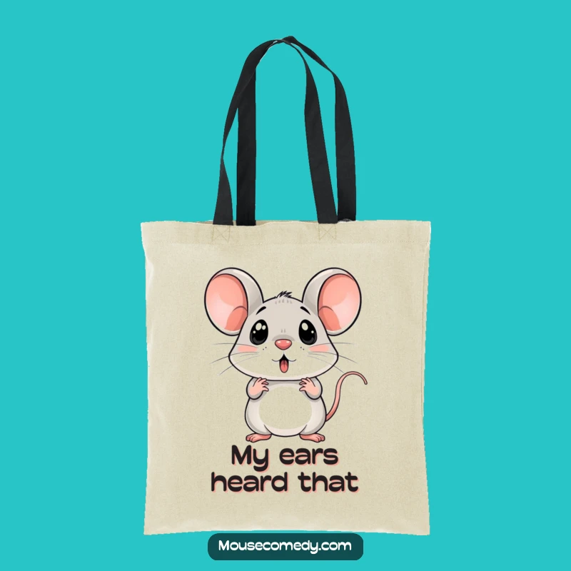 Funny Surprised Mouse Tote Bag, Carry Your Laughs with This Hilarious Gift
