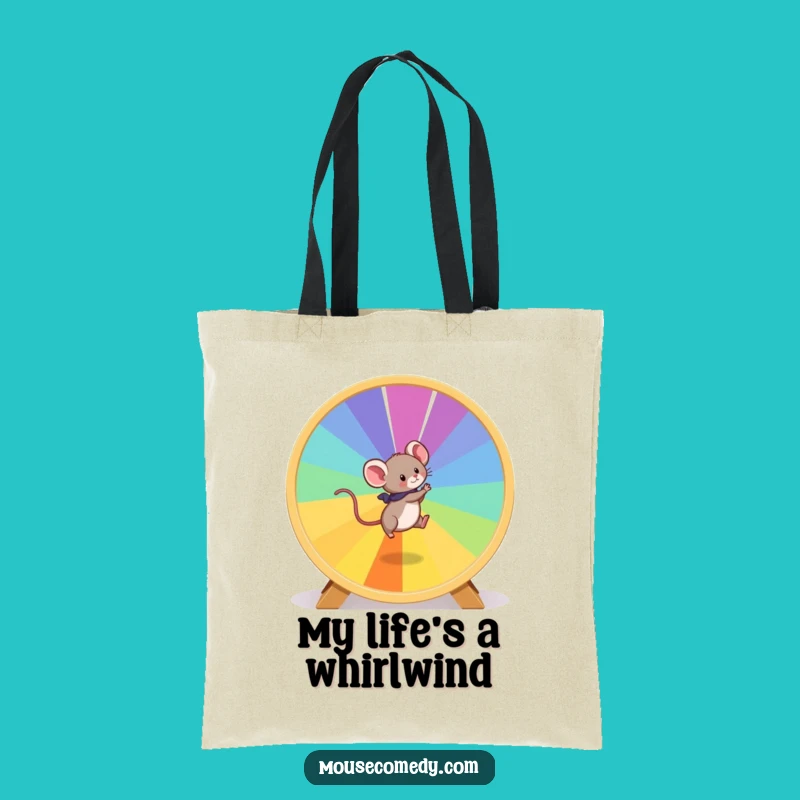 Funny Mouse Hamster Wheel Tote Bag: Carry Your Energy, Practical Funny Gift