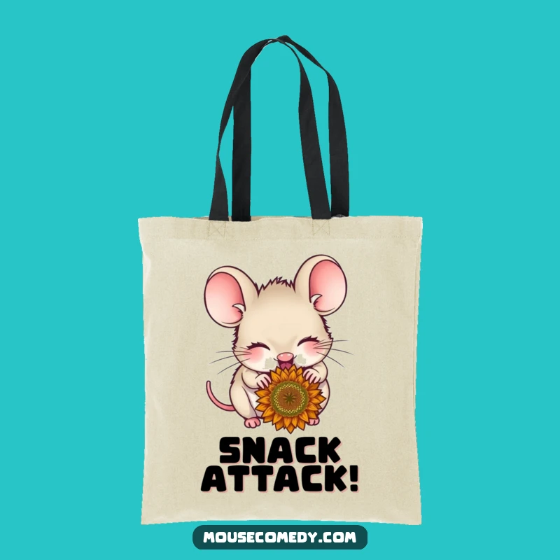 Funny Delighted Mouse Tote Bag - Happy Nibbler Accessory, Practical Funny Gift